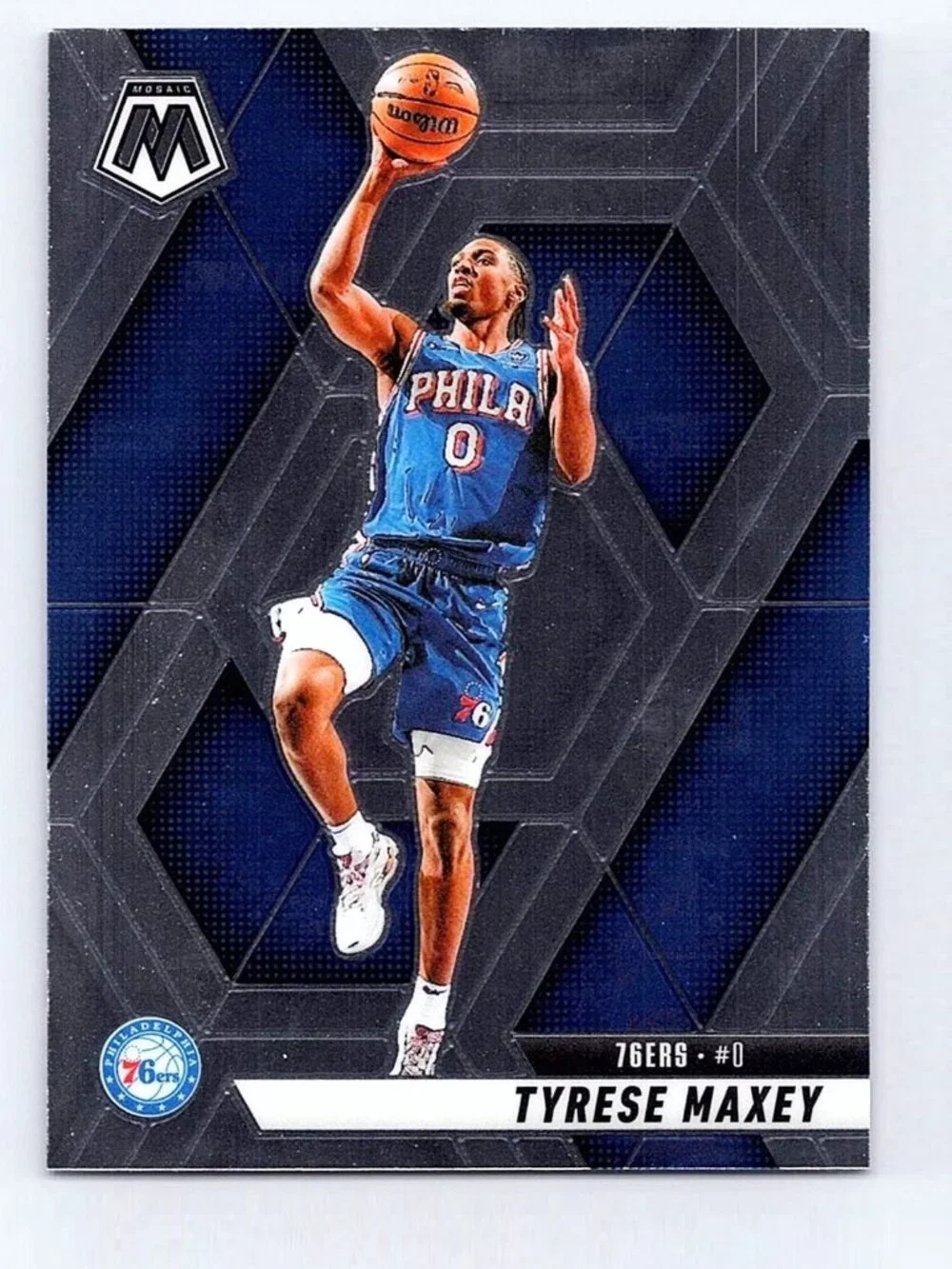 2024-25 Shiny Panini Mosaic Tyrese Maxey (#0 Jersey ) NBA 76ers (HOLOGRAPHIC)